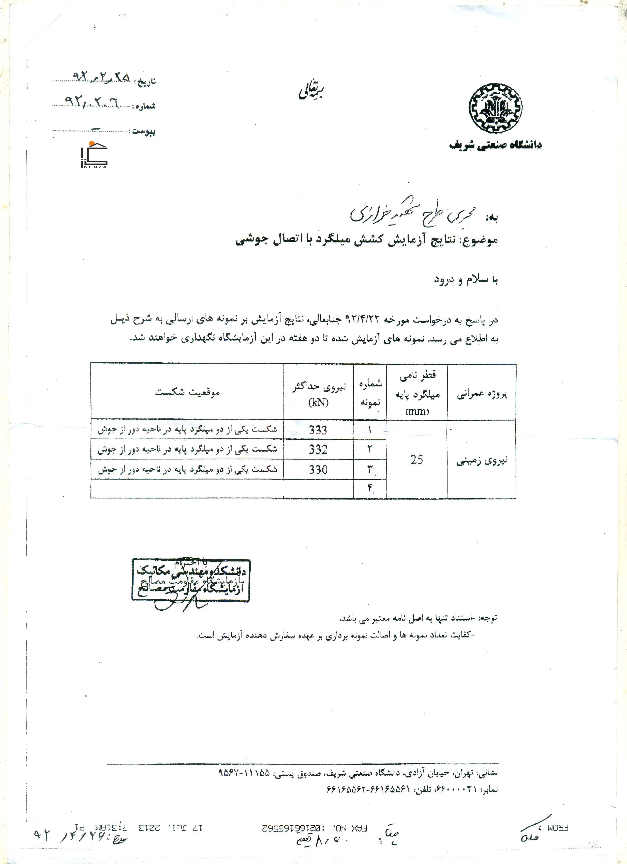 نتایج آزمایش هاپس از عملیات فورجینگ سر به سر